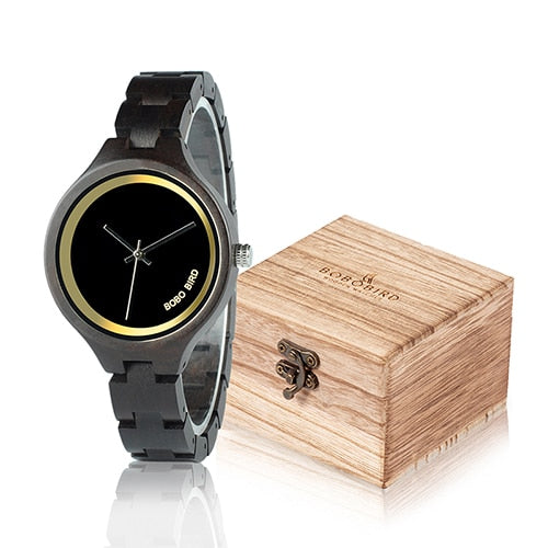 BOBO BIRD Elegant Women Watches Simple Dial Wooden Band Quartz wristwatch With Wooden Gift Box reloj mujer Accept Dropshipping