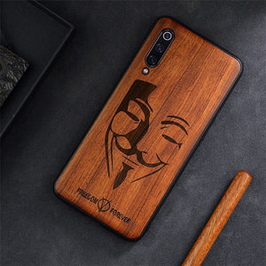 Custom Carved Wood Case For Xiaomi Mi 9 SE Case funda on Xiaomi mi 9 mi 8 se mi8 lite mix 3 2 2s Wooden TPU Protective Case