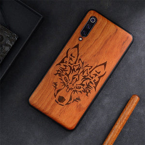 Custom Carved Wood Case For Xiaomi Mi 9 SE Case funda on Xiaomi mi 9 mi 8 se mi8 lite mix 3 2 2s Wooden TPU Protective Case