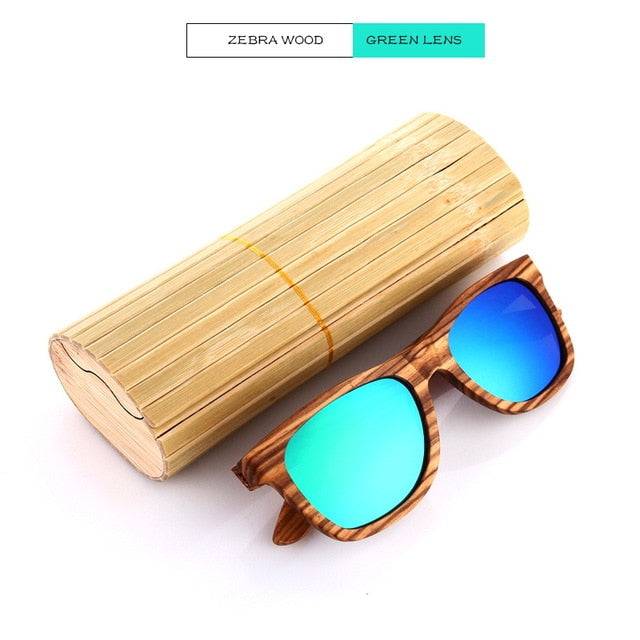 KITHDIA New 100% Real Zebra Wood Sunglasses Polarized Handmade Bamboo Mens Sunglass Sun glasses Men Gafas Oculos De Sol Madera