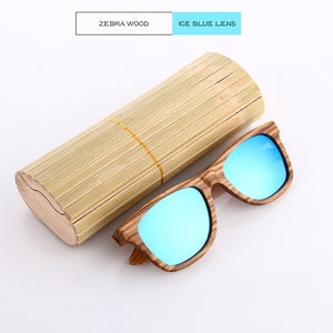 KITHDIA New 100% Real Zebra Wood Sunglasses Polarized Handmade Bamboo Mens Sunglass Sun glasses Men Gafas Oculos De Sol Madera