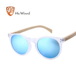 HU WOOD Brand Designer Polarized Sunglasses Men Plastic Frame Wood Earpieces Fashion Oval Sun Glasses Mirror Lens UV400 GR8003