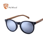 HU WOOD Brand Designer Polarized Sunglasses Men Plastic Frame Wood Earpieces Fashion Oval Sun Glasses Mirror Lens UV400 GR8003