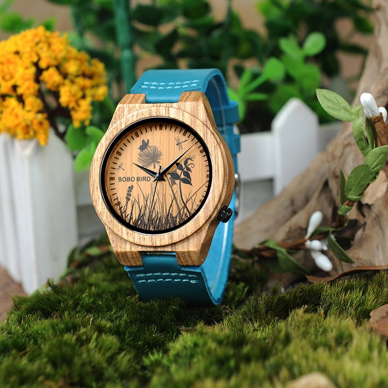 BOBO BIRD Bamboo Watch Men Special Design Lifelike UV Print Dial Face Wooden Wrist Watch relogio masculino Timepieces Ideal Gift