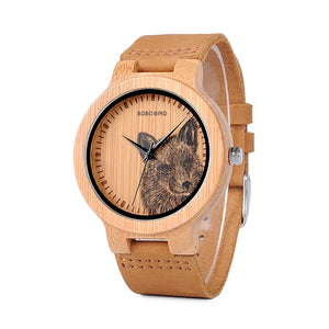 BOBO BIRD Bamboo Watch Men Special Design Lifelike UV Print Dial Face Wooden Wrist Watch relogio masculino Timepieces Ideal Gift