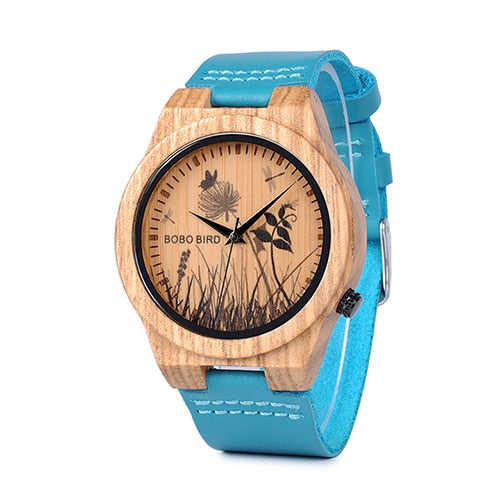 BOBO BIRD Bamboo Watch Men Special Design Lifelike UV Print Dial Face Wooden Wrist Watch relogio masculino Timepieces Ideal Gift