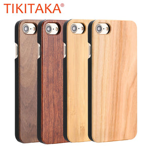 Real Wood Case For iphone X 8 7 6 6S Plus 5S SE Cover Natural Bamboo Wooden Hard Phone Cases For Samsung Galaxy S8 S6 edge Plus