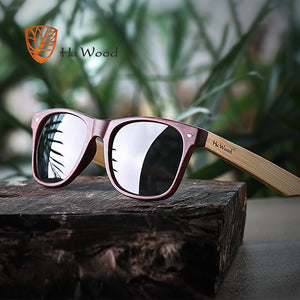 HU WOOD 2018 DESIGN Men/Women Classic Retro Rivet Polarized Sunglasses 100% UV Protection bamboo Sun Glasses GRS8004