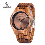 BOBO BIRD Q05 Men Quartz Watch Unique Zebrawood and Resin Conbined Case Wooden Wristwatch