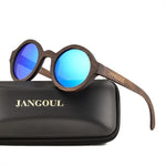 JANGOUL Design Wood Sunglasses Classic Bamboo Wooden Sun Glasses Natural Men Women Retro Handmade Eyewear 023