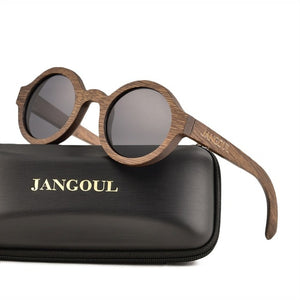 JANGOUL Design Wood Sunglasses Classic Bamboo Wooden Sun Glasses Natural Men Women Retro Handmade Eyewear 023