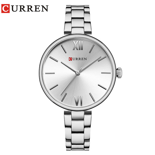 CURREN 9017 New Women Watches Luxury Brand Watch Rose Gold Women Quartz Clock Creative Wood Pattern Dial Fashion Wristwatch