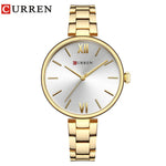 CURREN 9017 New Women Watches Luxury Brand Watch Rose Gold Women Quartz Clock Creative Wood Pattern Dial Fashion Wristwatch