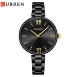 CURREN 9017 New Women Watches Luxury Brand Watch Rose Gold Women Quartz Clock Creative Wood Pattern Dial Fashion Wristwatch