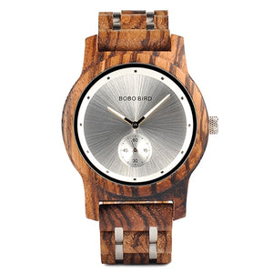 BOBO BIRD Luxury Minimalist Watch Men Women Independent Second Timepiece Metal Wood Band Relogio J-Q18