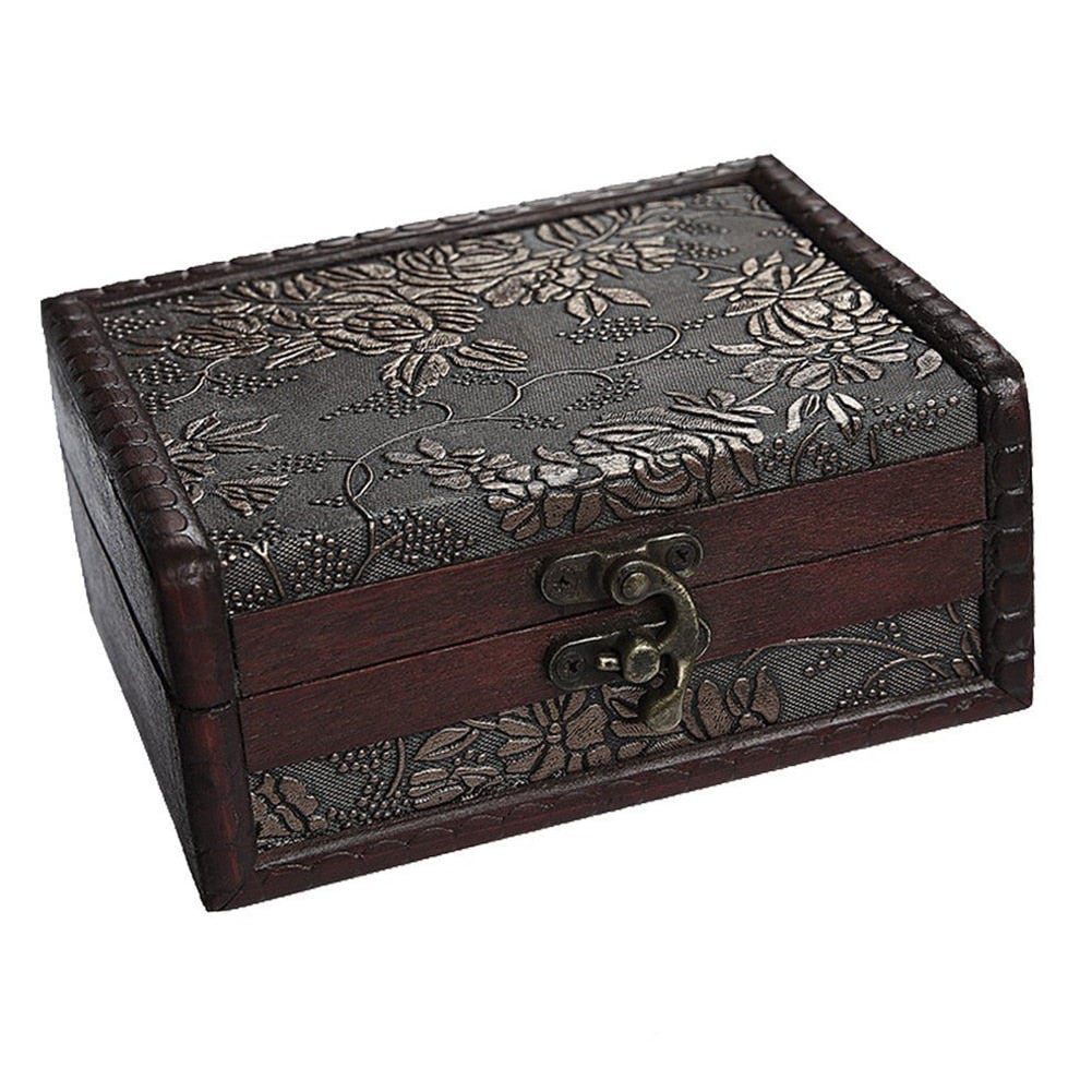 1Pc Antique Treasure Chest Storage Box Gift Cards Collection Boxes Makeup Organizer Box Jewelry Treasure Chest Case Ornaments