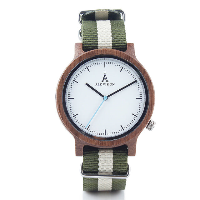 ALK Vision Pride Rainbow Top Wood Watches Luxury Brand Women Mens Wooden Watch with Canvas LGBT Strap Fashion Casual Wristwatch