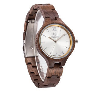 Unique Fashion Designer Women Dress Quartz Watches Hot Selling Newest Women`s Casual Wood Watch Japan Movement Wooden Wristwatch