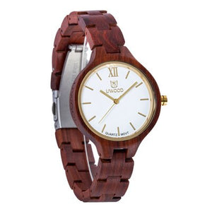 Unique Fashion Designer Women Dress Quartz Watches Hot Selling Newest Women`s Casual Wood Watch Japan Movement Wooden Wristwatch