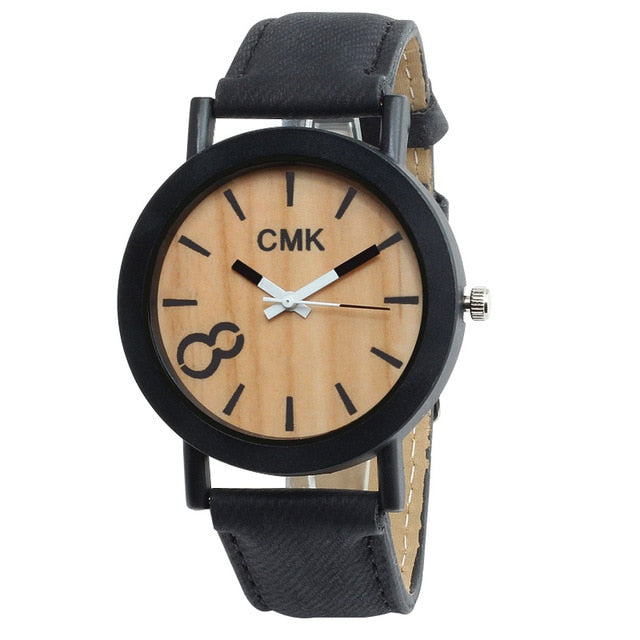 Fashion Luxury Imitation Wood Grain Watch Men Women Simple Casual Leather Clocks Mens Watches Couple Sports Quartz Wristwatch