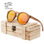 2018 Zebra wooden retro style sunglasses men and women sunglasses round vertebrae shape frame UV400 yellow lens Oculos Gafas