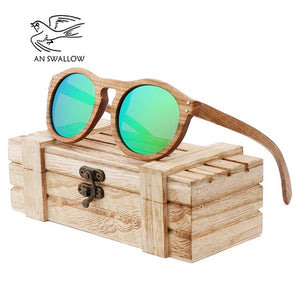 2018 Zebra wooden retro style sunglasses men and women sunglasses round vertebrae shape frame UV400 yellow lens Oculos Gafas