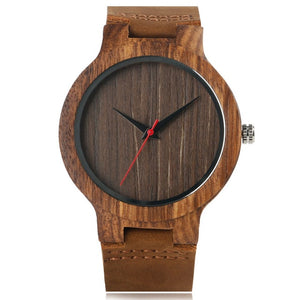 Simple Wooden Watch Men's Nature Bamboo Wood Genuine Leather Casual Women Minimalist Watch Male Sport Clock Reloj Christmas Gift