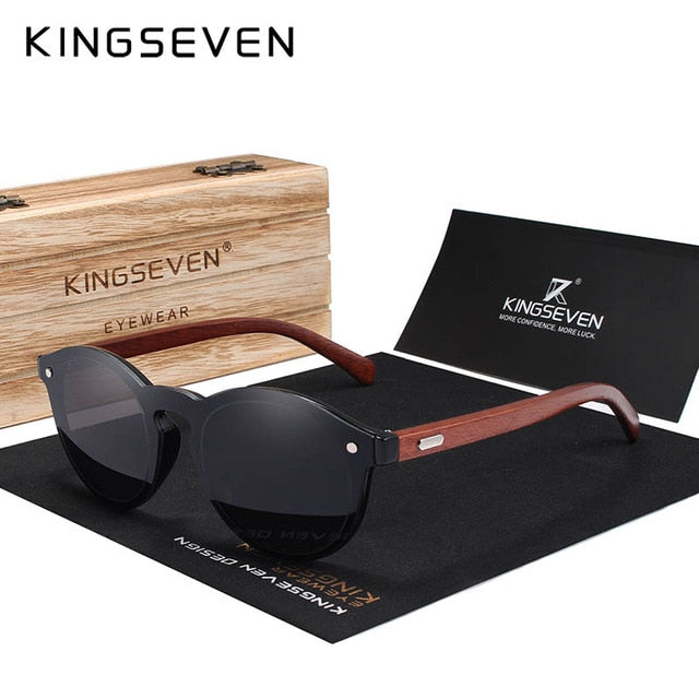 KINGSEVEN DESIGN 2018 Natural Handmade Wood Sunglasses Men Sun Glasses Women Brand Design Original Rosewood Glasses Oculo