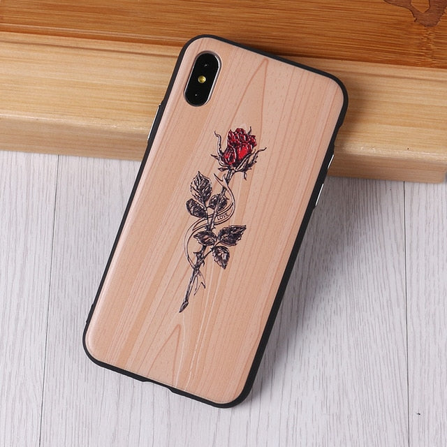 TOMOCOMO imitative Wood Cover For 6 7 7Plus 8 8Plus X XS Max 3D Relief Elephone Vintage Style Phone Cases Cover Capa Fundas