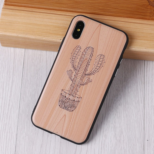 TOMOCOMO imitative Wood Cover For 6 7 7Plus 8 8Plus X XS Max 3D Relief Elephone Vintage Style Phone Cases Cover Capa Fundas