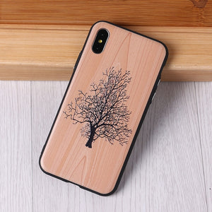 TOMOCOMO imitative Wood Cover For 6 7 7Plus 8 8Plus X XS Max 3D Relief Elephone Vintage Style Phone Cases Cover Capa Fundas