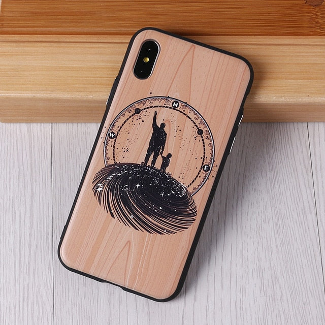 TOMOCOMO imitative Wood Cover For 6 7 7Plus 8 8Plus X XS Max 3D Relief Elephone Vintage Style Phone Cases Cover Capa Fundas