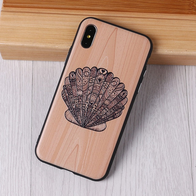 TOMOCOMO imitative Wood Cover For 6 7 7Plus 8 8Plus X XS Max 3D Relief Elephone Vintage Style Phone Cases Cover Capa Fundas