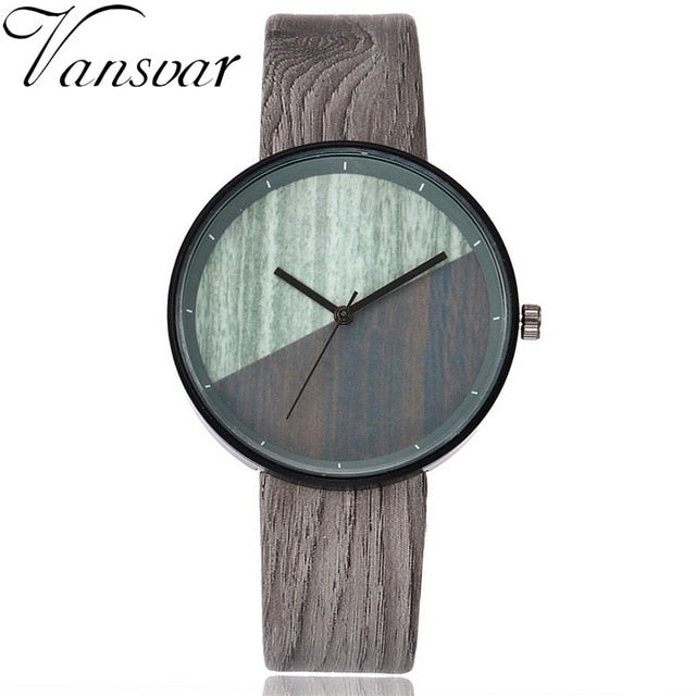 Best Selling Fashion Women Wood Watch Luxury Imitation Wooden Watch Leather Quartz Watch Vansvar Female Clock Relogio Feminino