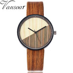 Best Selling Fashion Women Wood Watch Luxury Imitation Wooden Watch Leather Quartz Watch Vansvar Female Clock Relogio Feminino