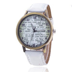 Relojes Quartz Men Watches Casual Wooden Color Leather Strap Male newspaper watch Relogio Masculino Ladies Watch female clock