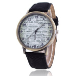 Relojes Quartz Men Watches Casual Wooden Color Leather Strap Male newspaper watch Relogio Masculino Ladies Watch female clock