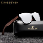 KINGSEVEN 2019 Luxury Walnut Wood Sunglasses Polarized Wooden Brand Designer Rimless Mirrored Square Sun Glasses For Women/Men