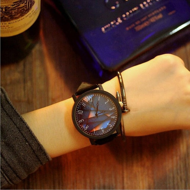 Relogio Masculino Watch Fashion Wood grain dial Casual Leather Quartz Watch Men Watches Luxury Wristwatch Hombre Hour Male Clock