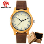 SIHAIXIN Bamboo Wooden Watch Male Top Brand Luxury for Men and Women Leather Strap Relogio Masculino Dropshipping Wood Watches