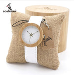 BOBO BIRD Women Watches Bayan kol saati Wood Metal Wristwatch Relogio Feminino Leather Band Ladies Gold Quartz in Wood box