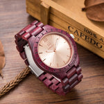 2019 Hot Sell Men Dress Watch QUartz UWOOD Mens Wooden Watch Wood Wrist Watches men Natural Calendar Display Bangle Gift Relogio