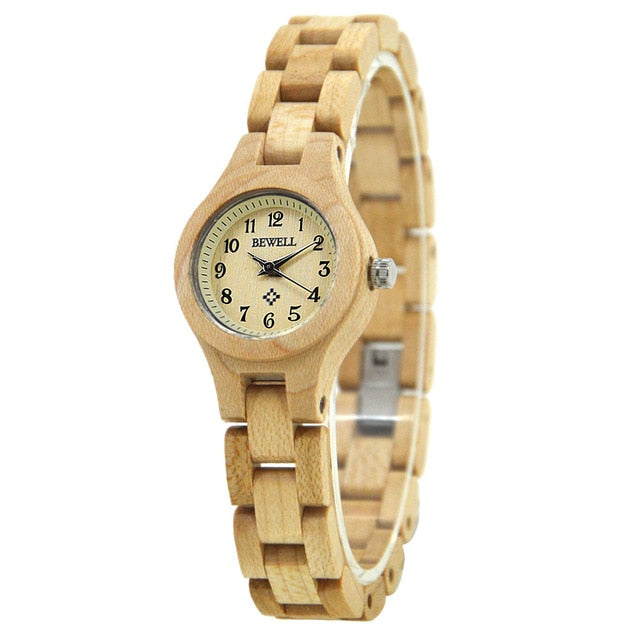 BEWELL Slim Women Bracelet Watch Wood Watch Woman Watches 2019 Brand Luxury Quartz Ladies Watch Digital Relogio Feminino 123A