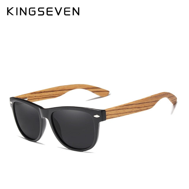 KINGSEVEN Fashion Wooden Polarized Square Sunglasses Men Women Mirror Lens UV400 Protection Driving Sun Glasses Eyewear