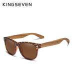 KINGSEVEN Fashion Wooden Polarized Square Sunglasses Men Women Mirror Lens UV400 Protection Driving Sun Glasses Eyewear