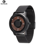 2019 EUTOUR Magnetic Drive Mens Watches Top Brand Luxury Quartz Watch Women Man Wood Stainless Steel Unisex WristWatches