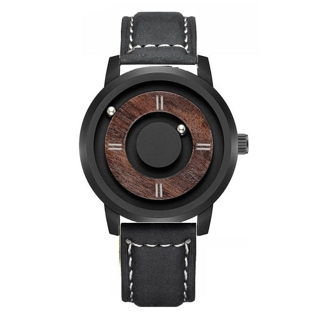 2019 EUTOUR Magnetic Drive Mens Watches Top Brand Luxury Quartz Watch Women Man Wood Stainless Steel Unisex WristWatches