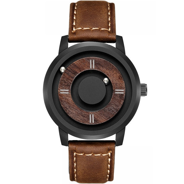 2019 EUTOUR Magnetic Drive Mens Watches Top Brand Luxury Quartz Watch Women Man Wood Stainless Steel Unisex WristWatches