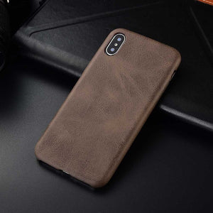 Boucho For iPhone XS Max XR Case Ultra Thin Cloth Wood Texture Phone Cases For iPhone 7 8 6 6s plus PU Leather Soft Cover Coque