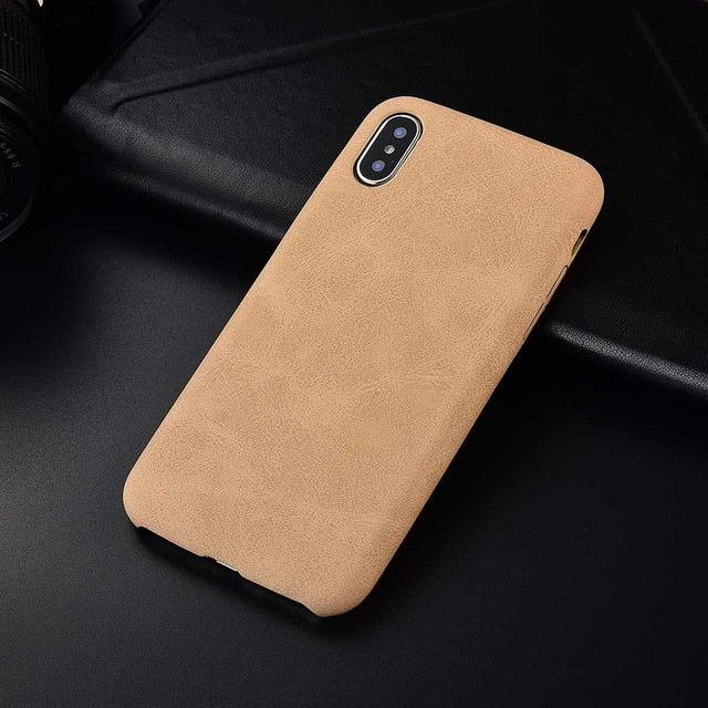 Boucho For iPhone XS Max XR Case Ultra Thin Cloth Wood Texture Phone Cases For iPhone 7 8 6 6s plus PU Leather Soft Cover Coque